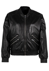 Hariet Oversized Leather Bomber Mauritius