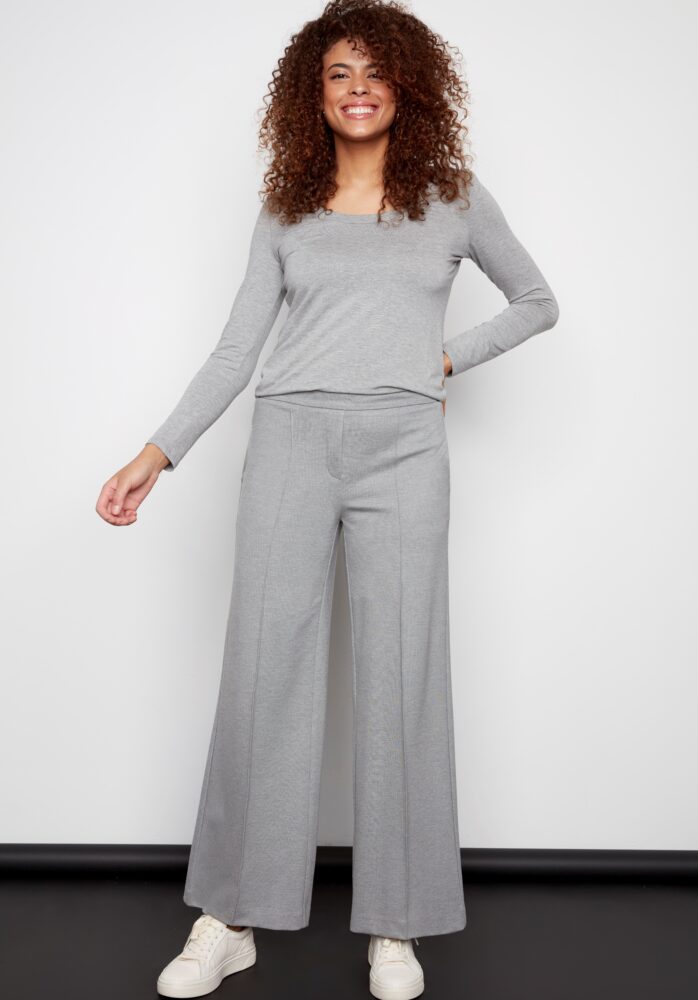 Amiri grey ponte wide-leg pant - I Love Tyler Madison