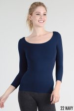 3/4 Sleeve Scoop Neck Top NS5127H