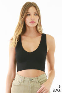 Plunge V Neck Crop Top NS7829