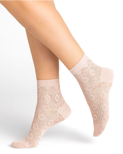 English Lace Silk Ankle Socks Bleuforêt